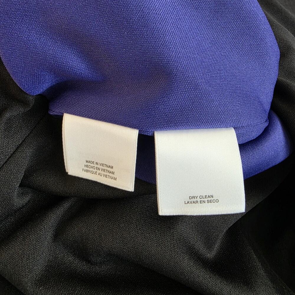 Kasper Dress Womens 14 Purple Black Colorblock Sheath Sleeveless Work Office - Picture 9 of 11